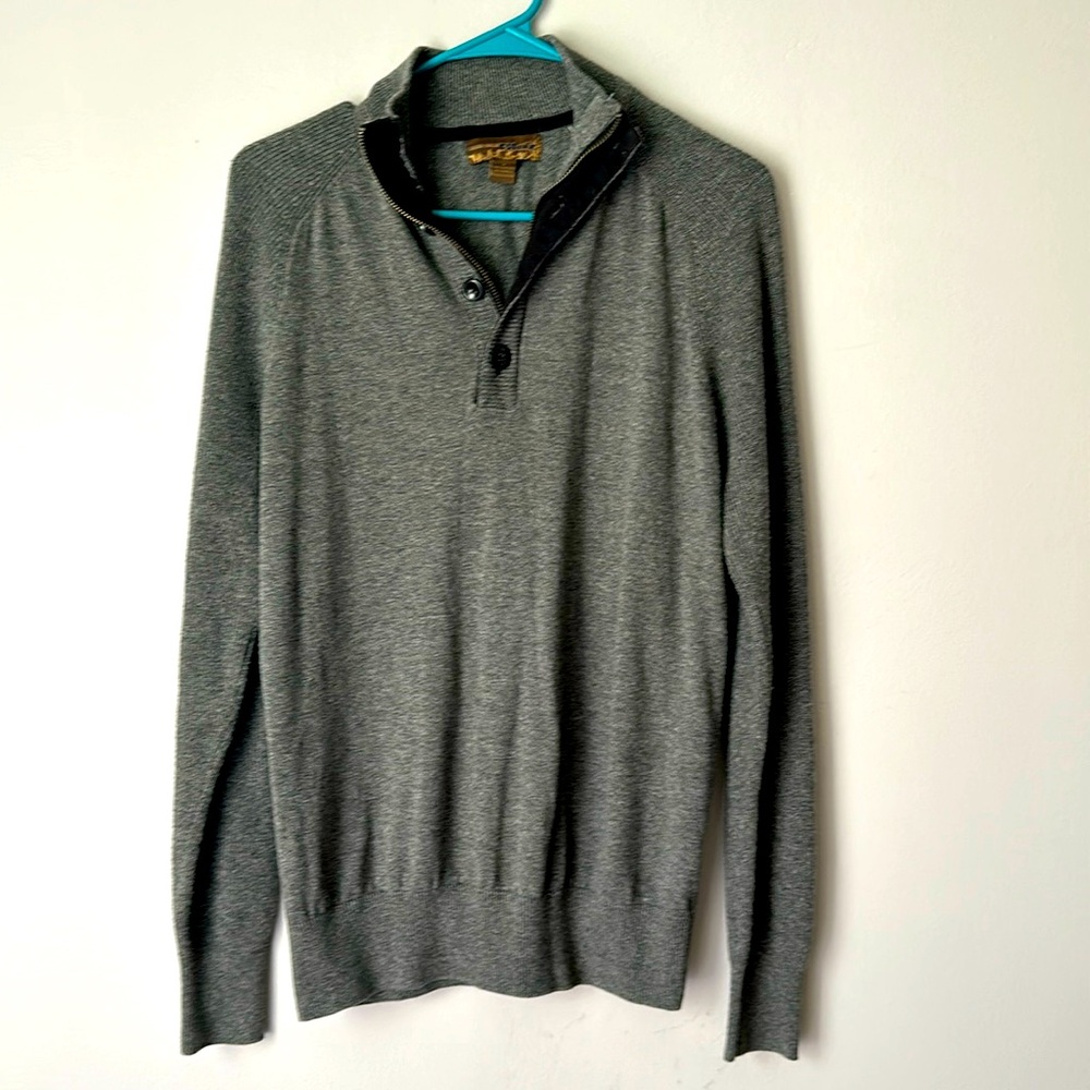 Pronto Uomo Blue great long sleeve sweater quarter zip size small